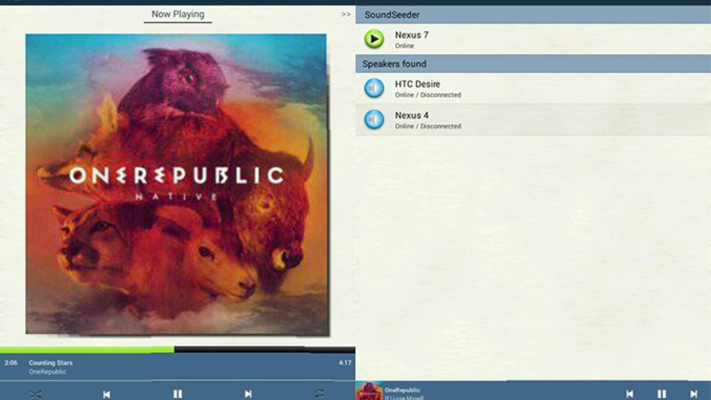 SoundSeeder reproduce música desde un móvil en otro de forma sincronizada