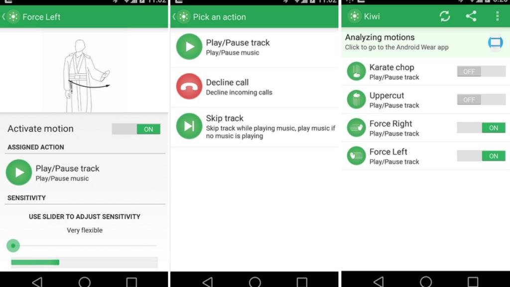 Controla tu smartphone mediante gestos y sin tocarlo con Kiwi y Android Wear