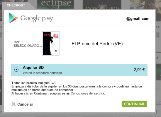 alquiler google play