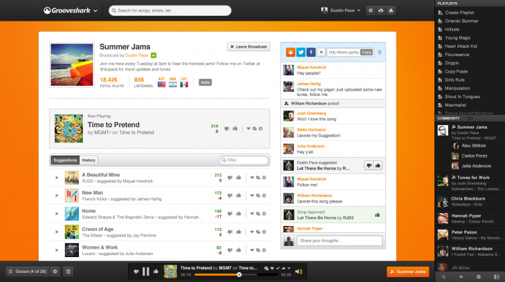 grooveshark broadcast