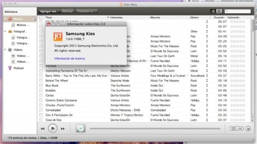 Samsung Kies ya está disponible para Mac OS X
