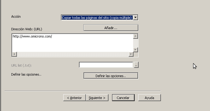 Pantallazo-WinHTTrack Website Copier - [GDG.whtt]