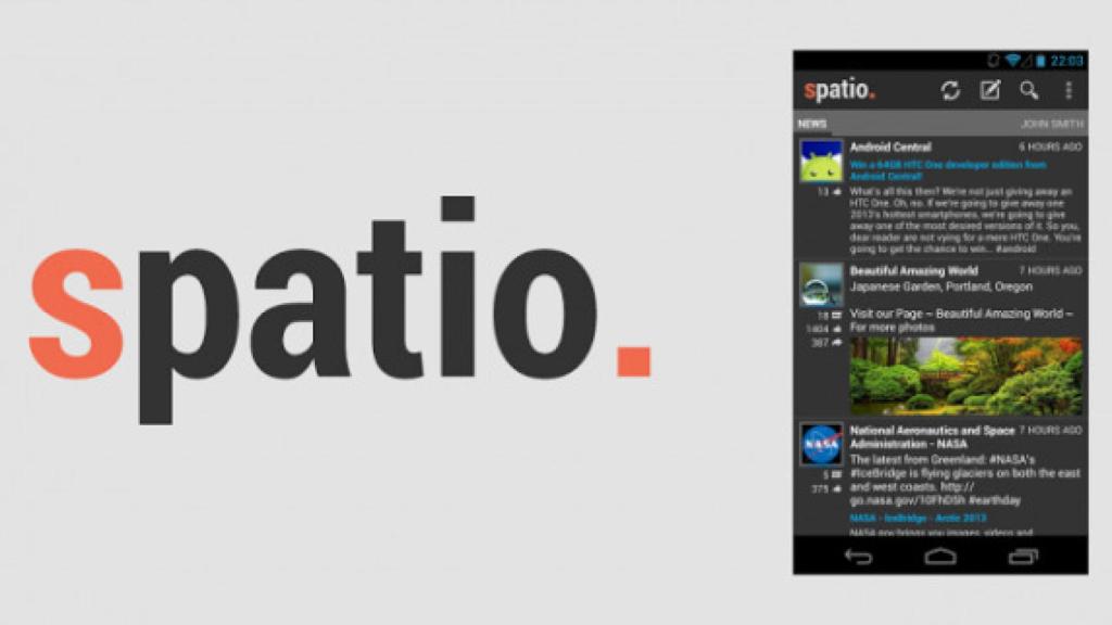 Spatio: Facebook Holo, rápido y elegante