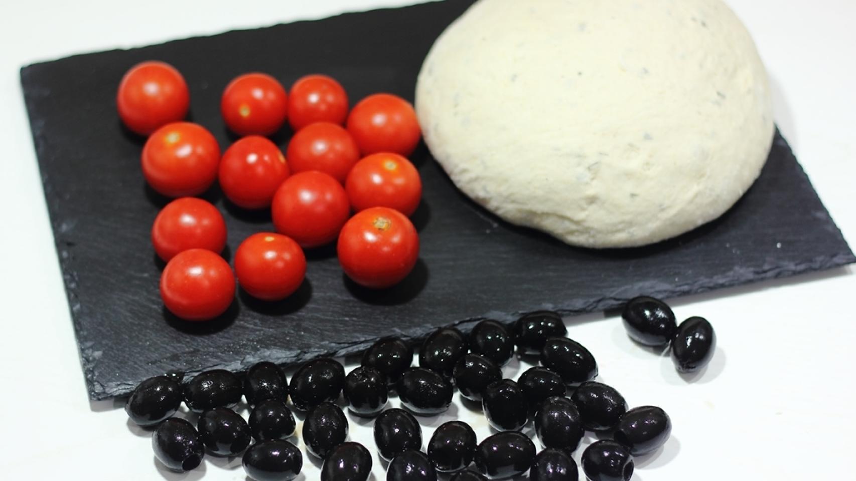 Focaccia de aceitunas negras Ingredientes