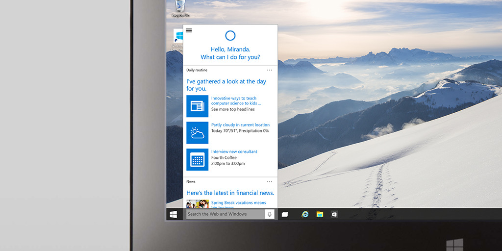 cortana windows 10