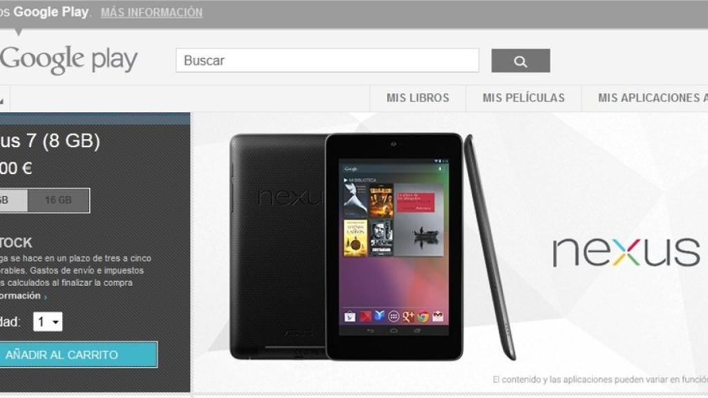 Nexus 7 ya disponible para comprar en el Google Play en España, Francia y Alemania