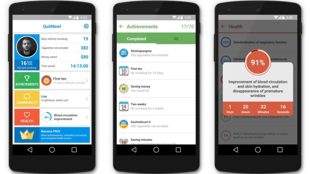 QuitNow! 5.0, la mejor aplicación para dejar de fumar