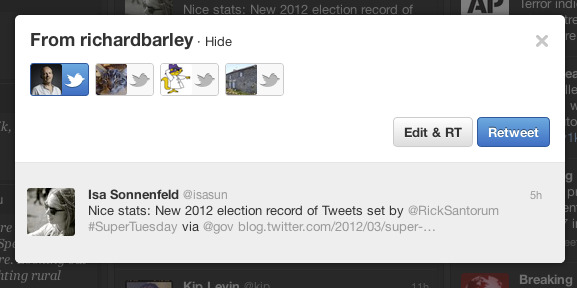 Edit and retweet screenshot