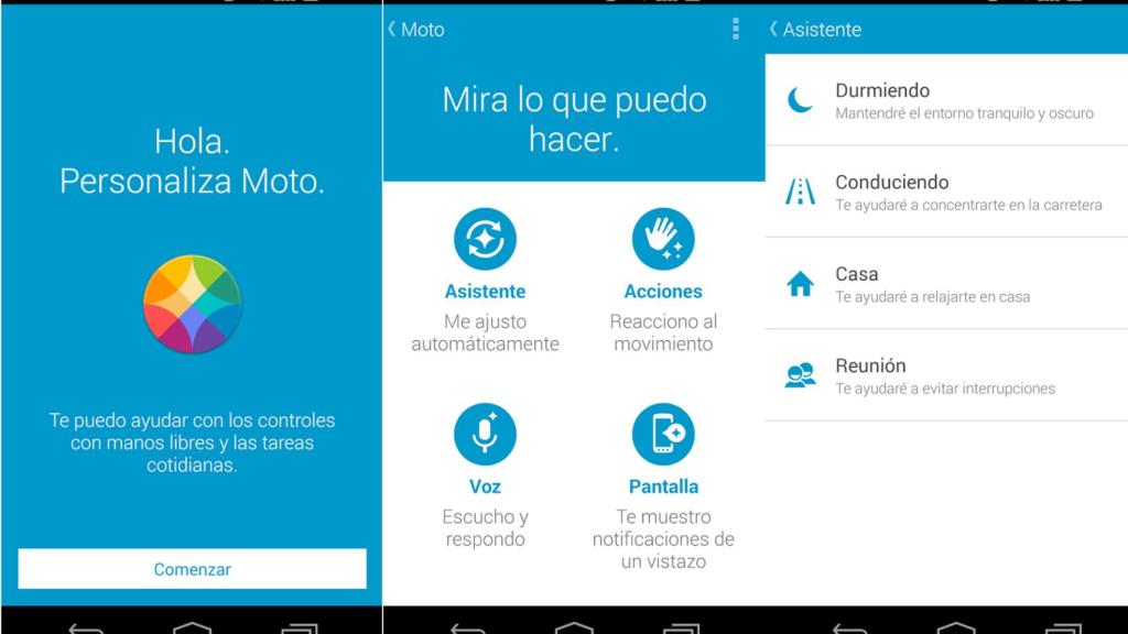 Nuevas apps de Motorola en Google Play: Acciones Moto, Pantalla Moto, Motorola Sensor Services y Moto