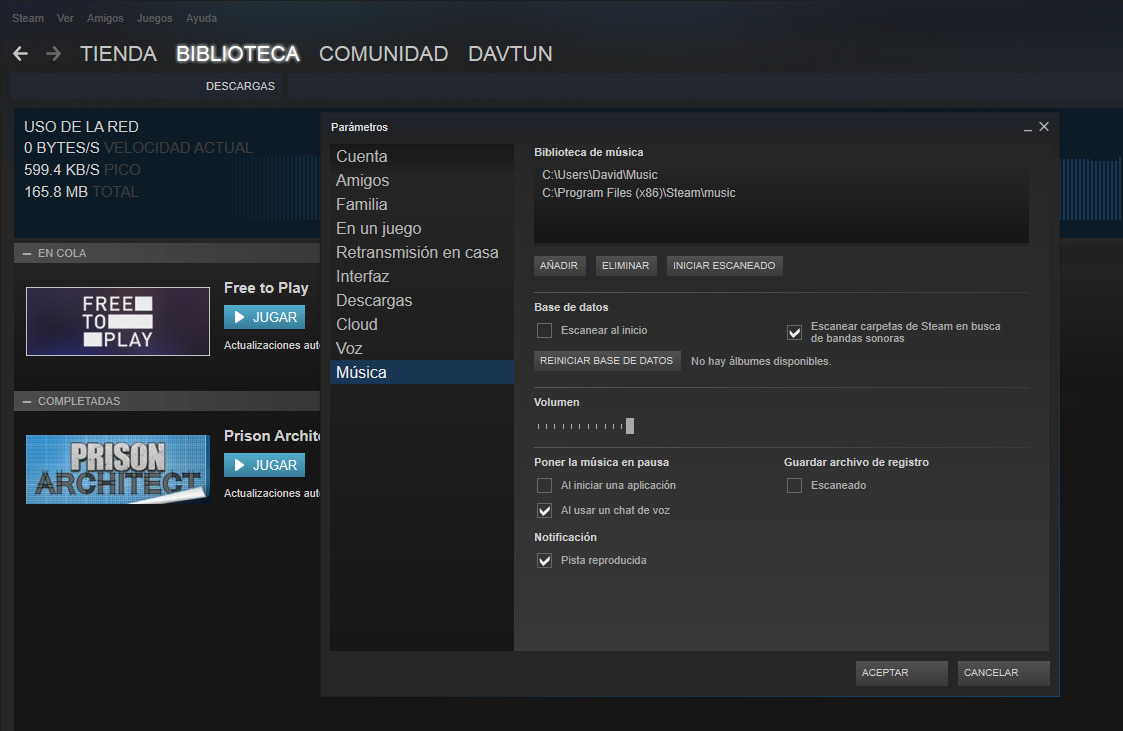 Steam reproductor música