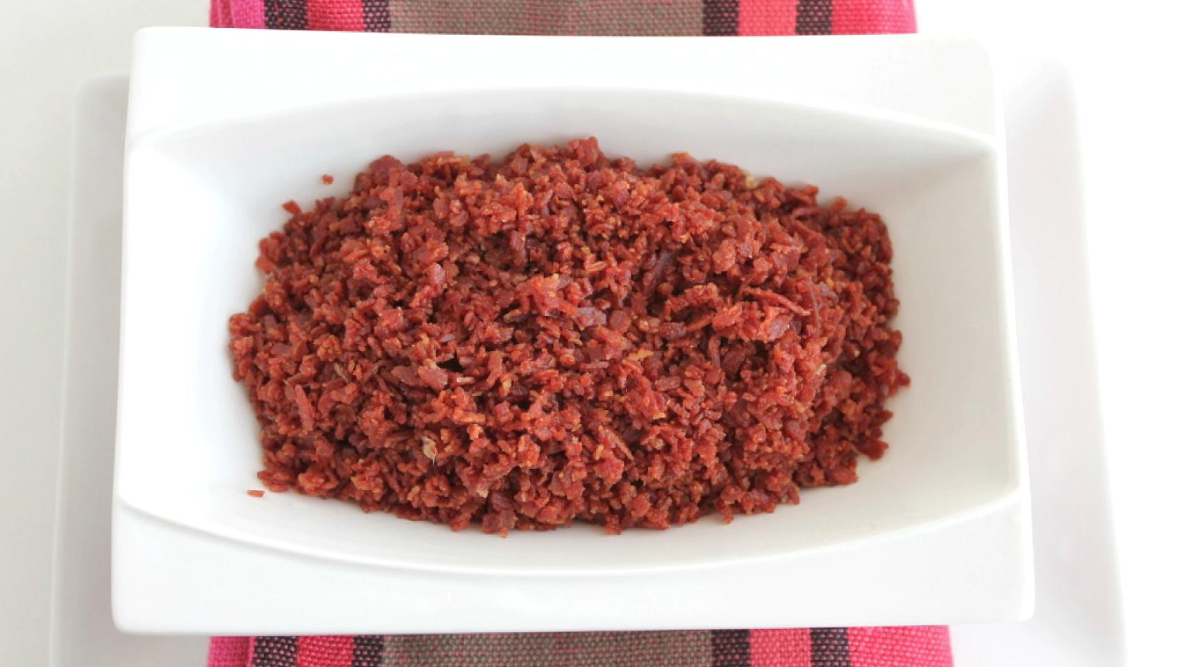 Crujiente de Jamón en salmorejo (4)