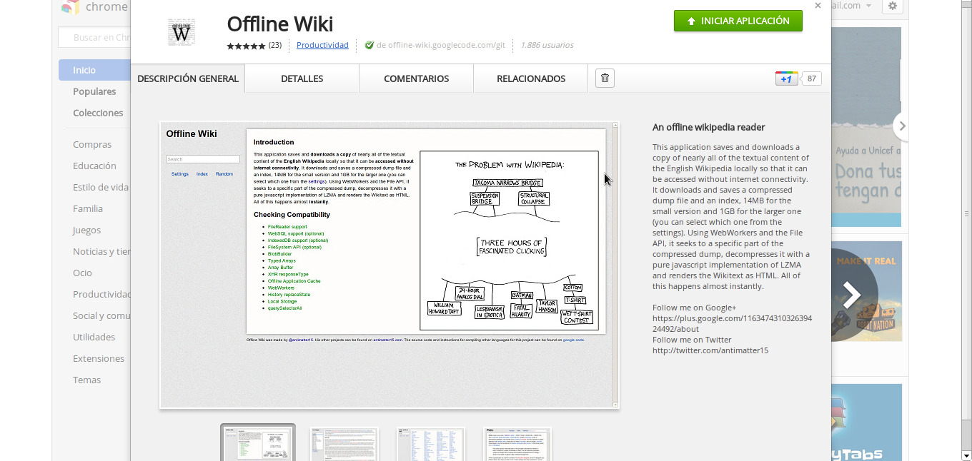 Pantallazo-Chrome Web Store - Offline Wiki - Google Chrome