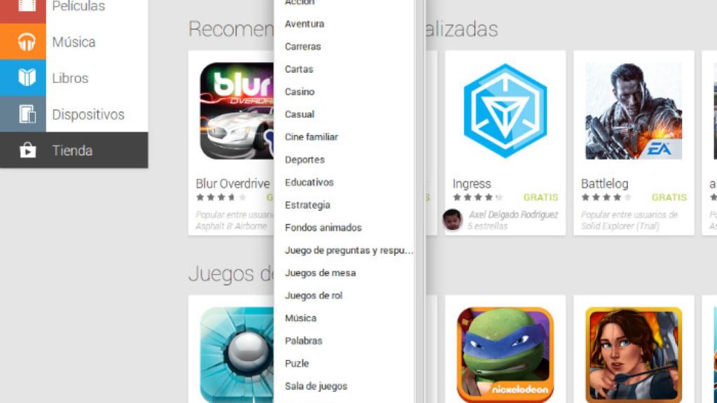 Los Juegos de Google Play se reorganizan en 20 nuevas categorías