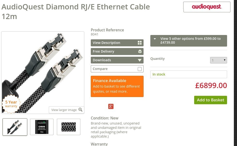 ethernet audioquest 3
