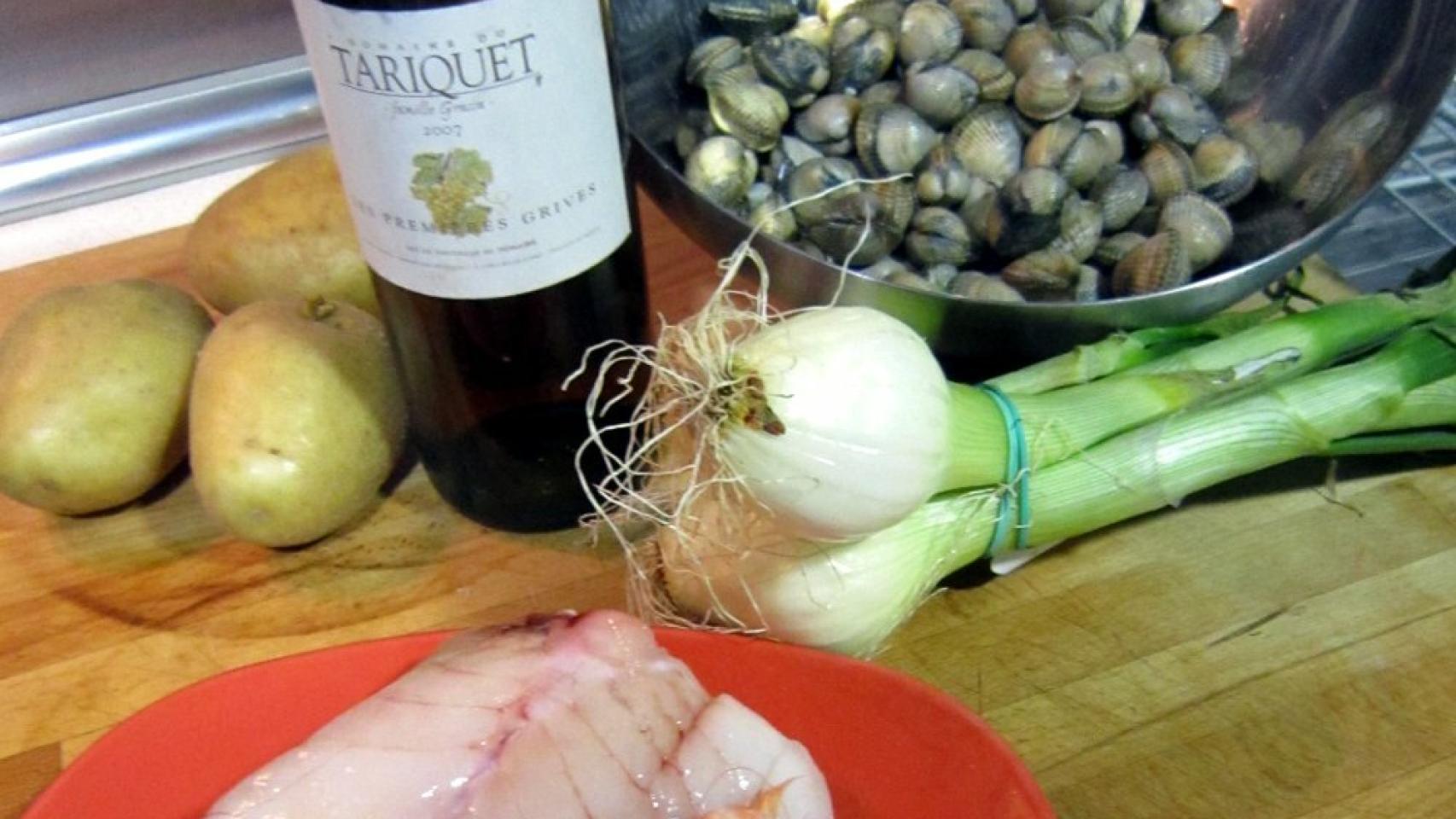 Rape al horno con berberechos - La materia prima