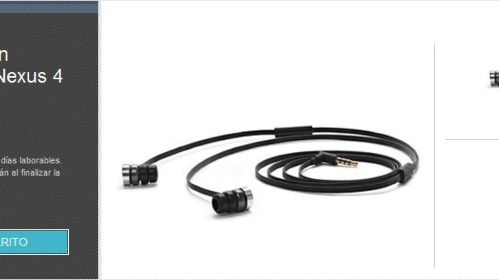 Nuevos accesorios oficiales para el Nexus 4 en España: Auriculares, cargador de pared y cable USB