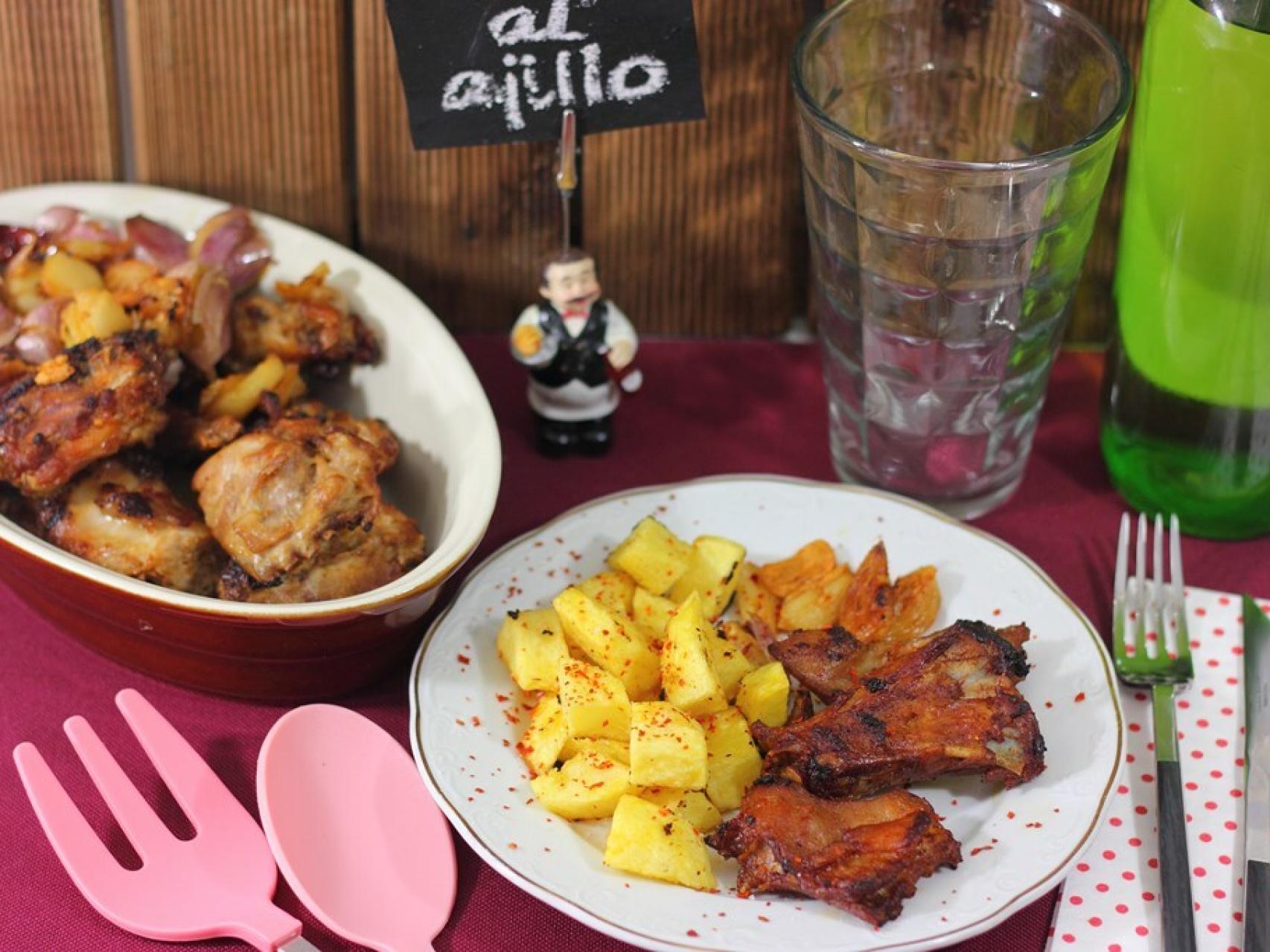 Conejo frito al ajillo