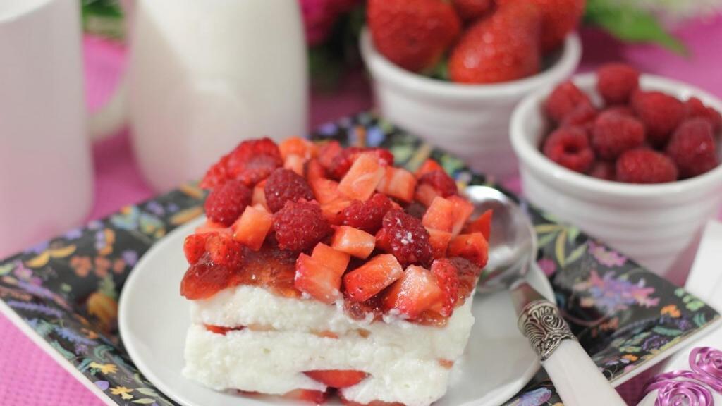 Tarta de fresas ligera