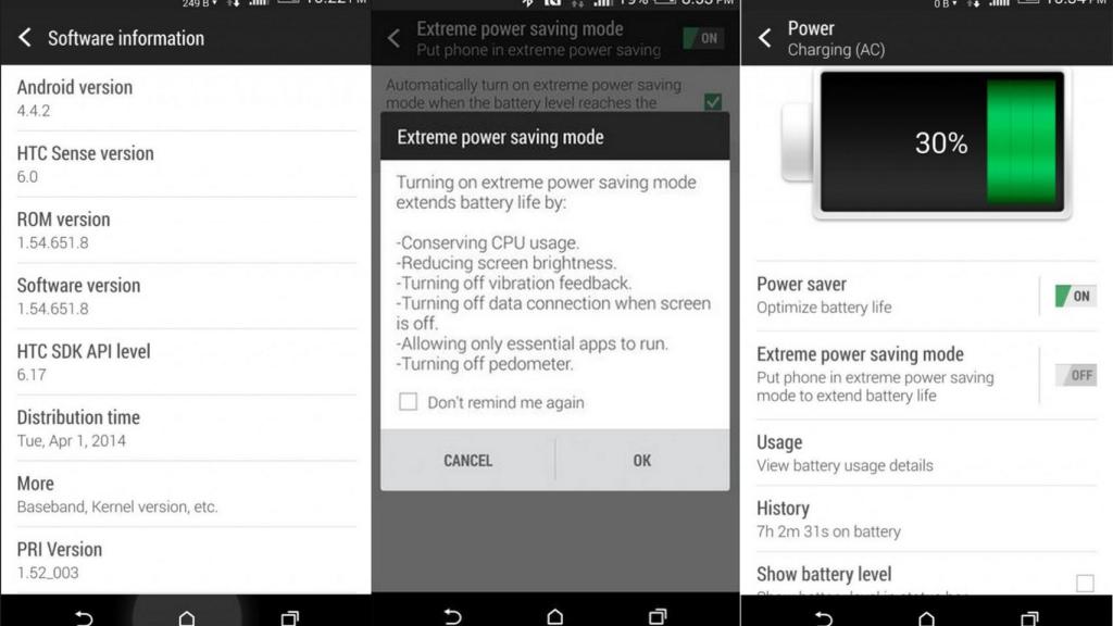 El HTC One M8 también incorporará un modo de ahorro extremo de batería
