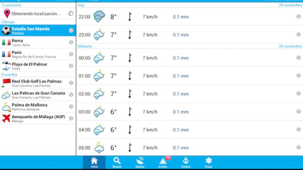 La aplicación de eltiempo.es se actualiza para iOS pero en Android
