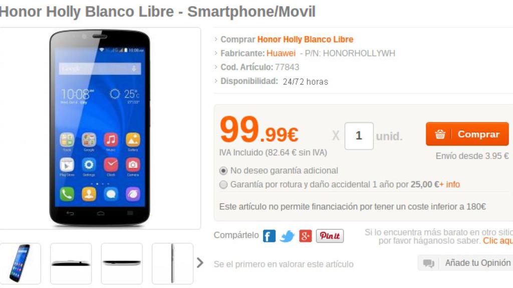 Honor Holly ya disponible para comprar por 99€