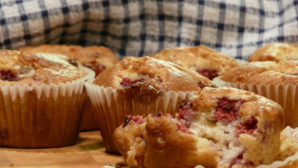 Muffins de frambuesa y chocolate blanco