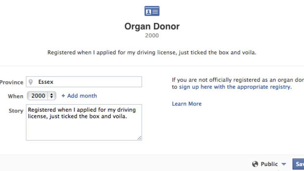 facebook donante organos