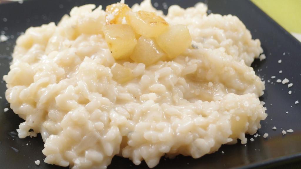 risotto de pera y gorgonzola