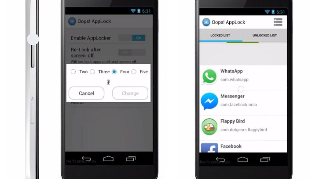 Bloquea el acceso a tus apps privadas con los botones de volumen y Oops! AppLock