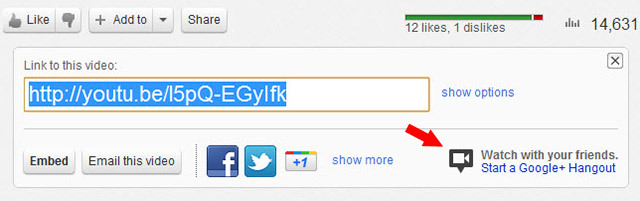hangouts desde youtube