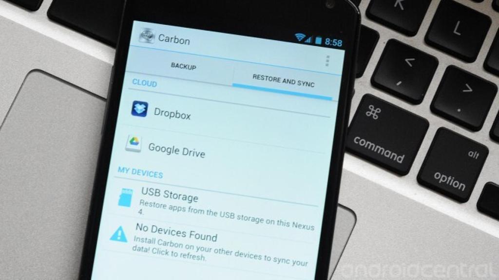 Carbon Backup ya disponible en Google Play y sin necesidad de root