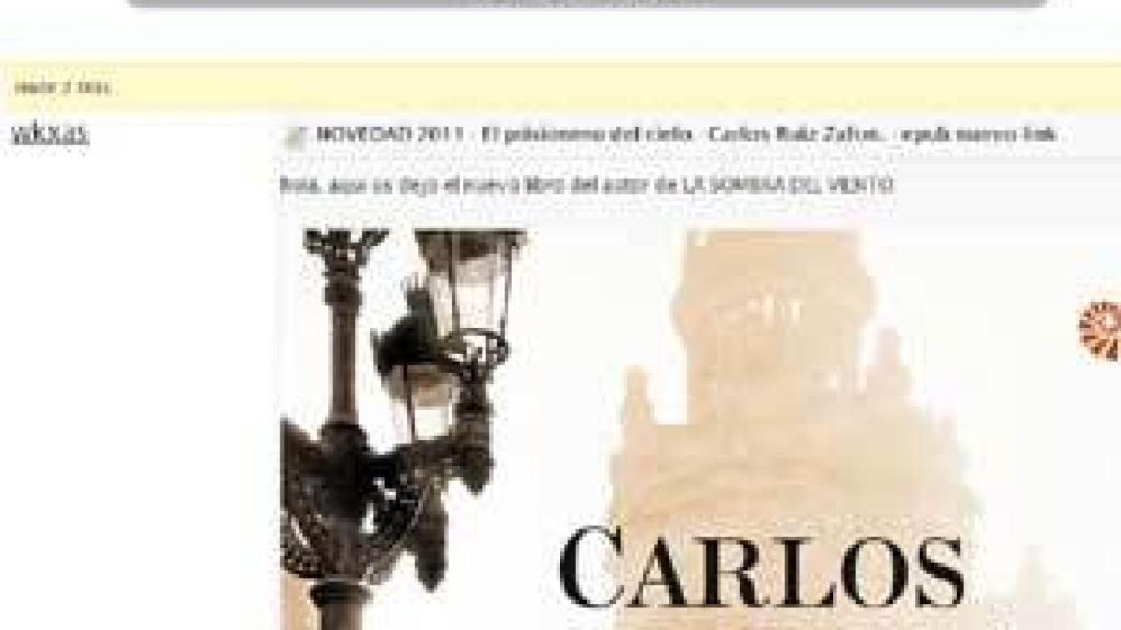 Image: Se filtra en la red el nuevo libro de Ruiz Zafón