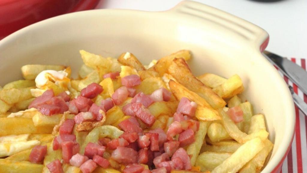 Huevos estrellados con lomo