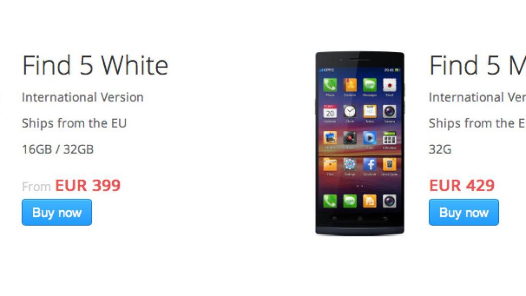 Oppo ya envía a toda Europa sin gastos de envío en los Oppo Find 5