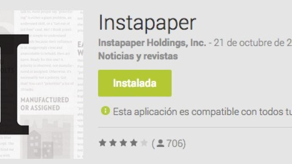 Instapaper para Android se rediseña añadiendo nuevas funciones y convirtiéndose en excelente