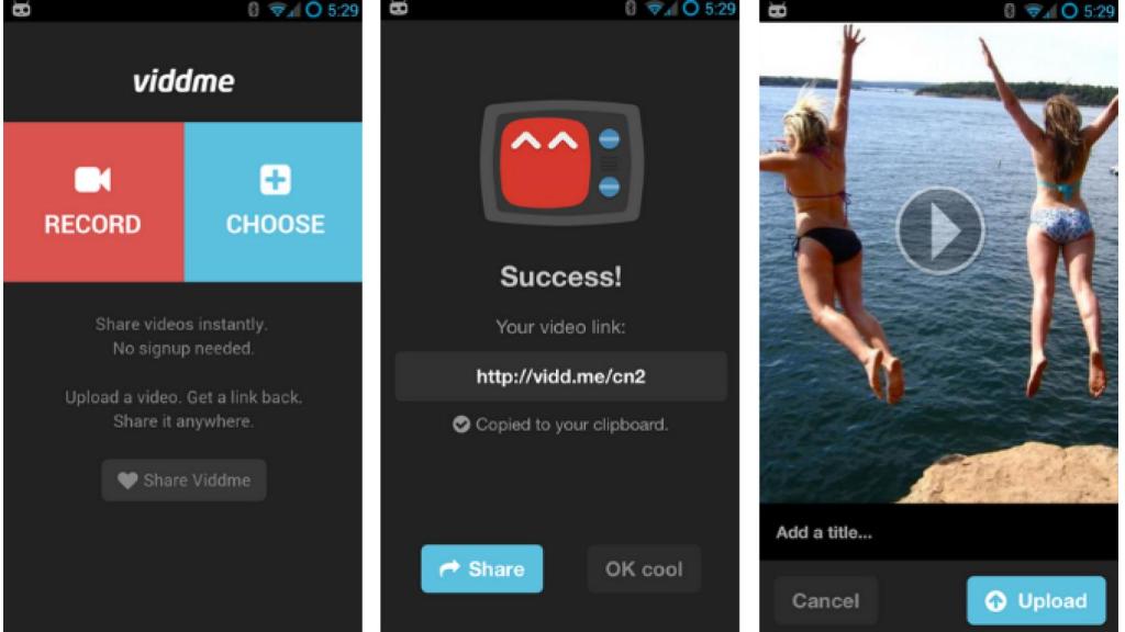 Viddme, sube y comparte vídeos de forma anónima