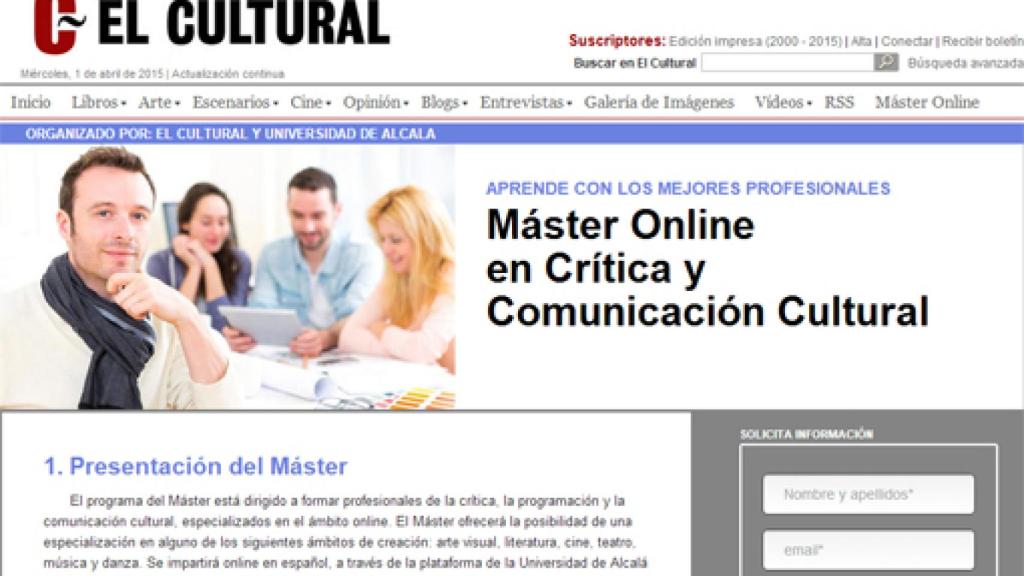 Image: Nace el Máster en Crítica y Comunicación Cultural de El Cultural