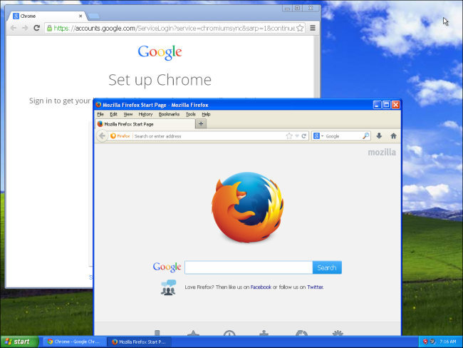 chrome firefox windows xp
