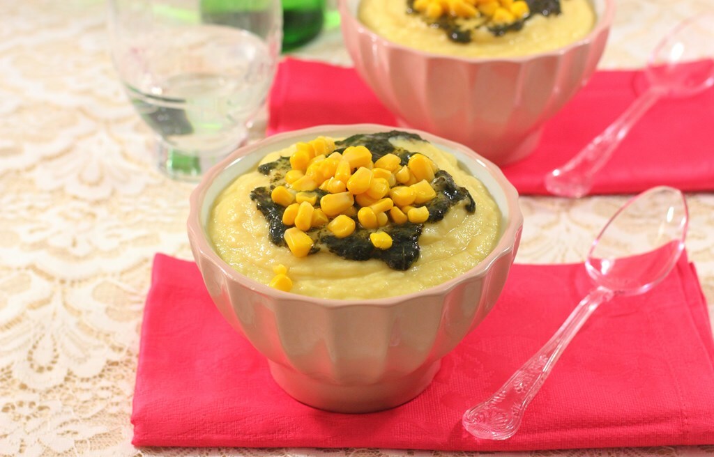 Crema de maíz y coliflor