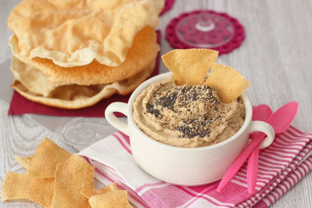 Hummus de lentejas con papadums