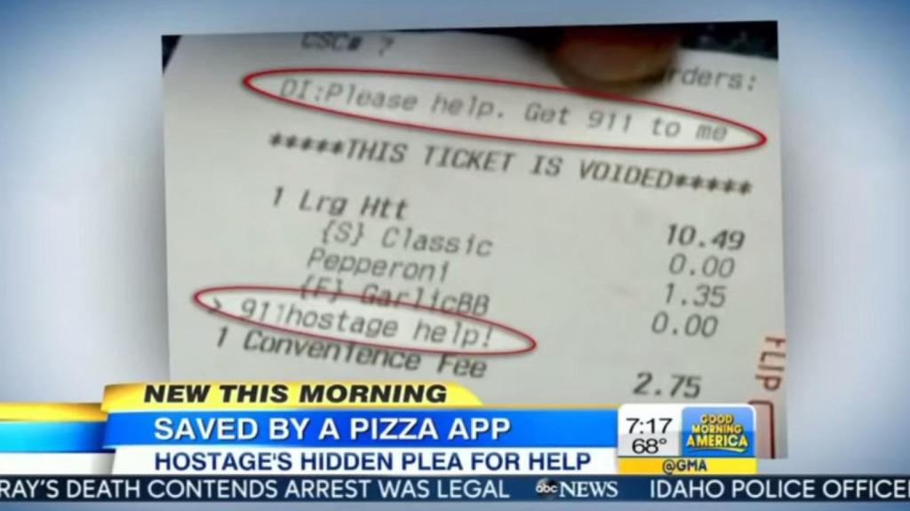 Una mujer es liberada de un secuestro tras pedir socorro a través de la aplicación de Pizza Hut