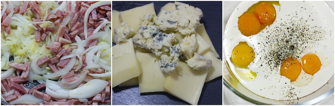 Quiche Lorraine de bacon y cebolla