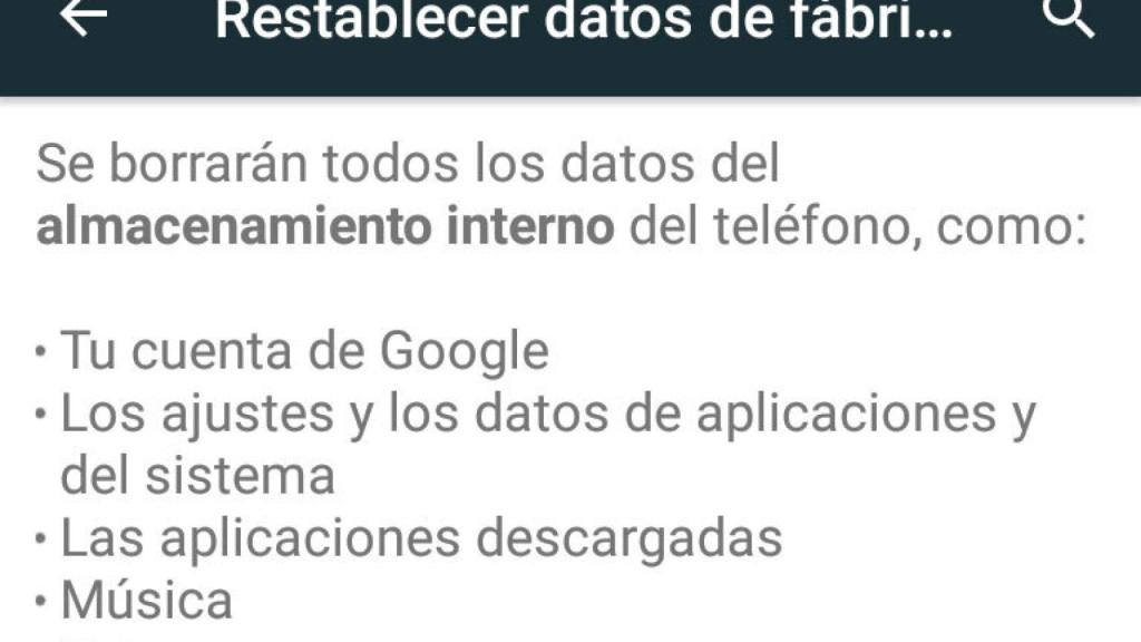 Restablecer los datos de fábrica en Android no elimina todos los datos