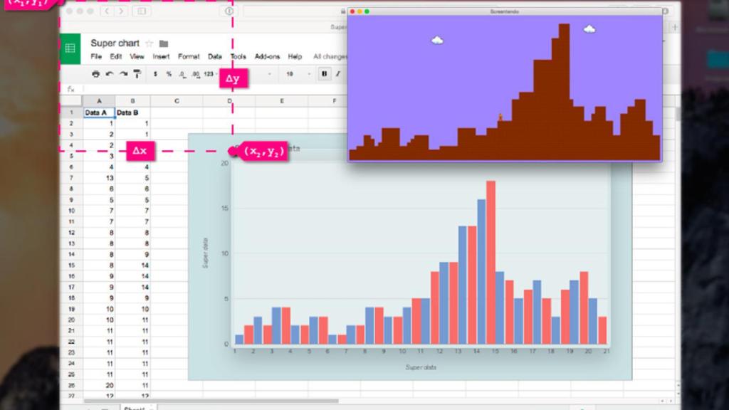 pantalla en un nivel de Mario