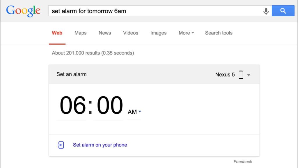 Google permitirá configurar tu alarma en el móvil desde el buscador en tu ordenador