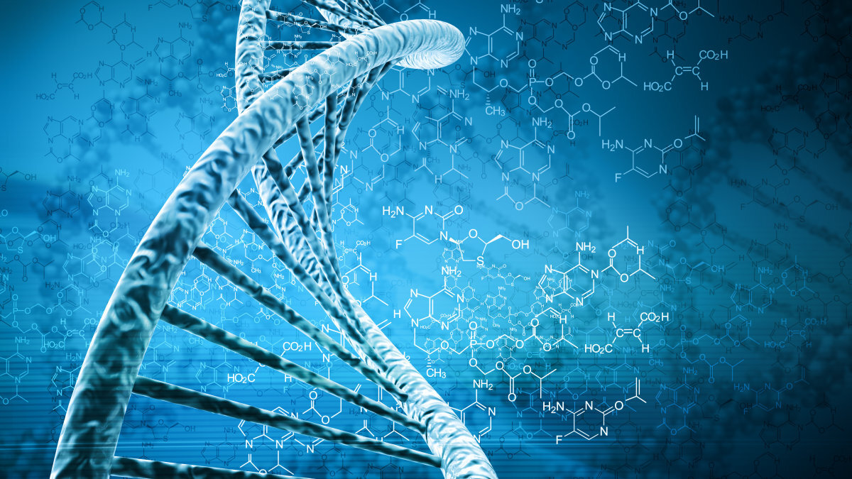 Digital illustration of a dna