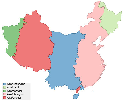 china zonas horarias