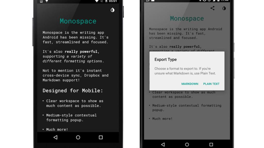 Monospace, la aplicación de notas minimalista al máximo