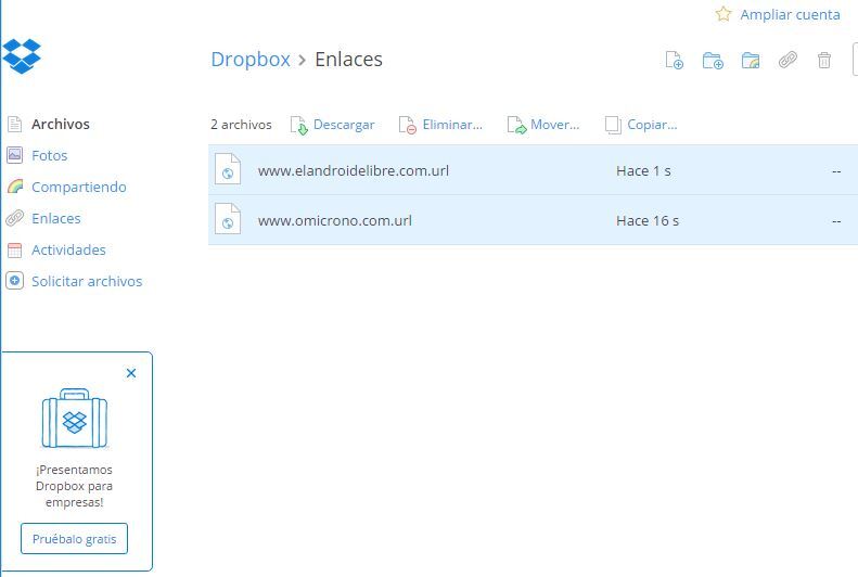 dropbox enlaces