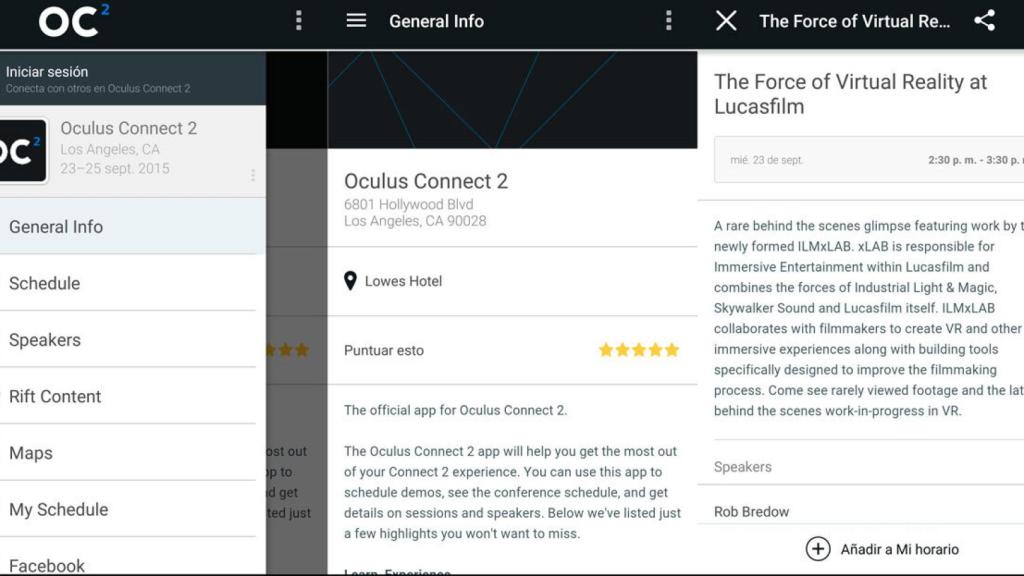 La guía de Oculus Connect 2 ya disponible en Google Play